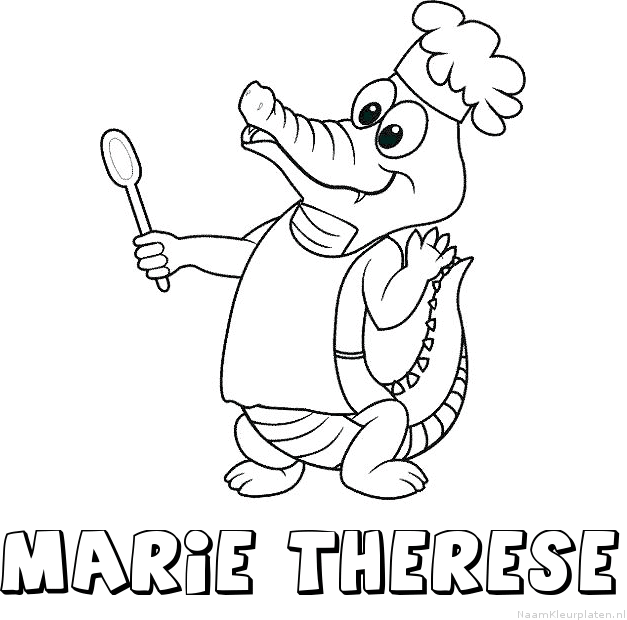 Marie therese krokodil kleurplaat